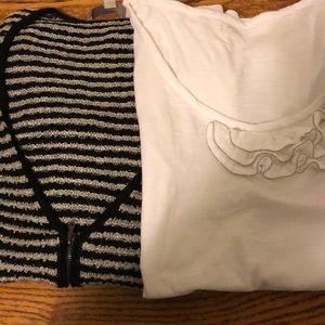 adorable shiny thread cardi and embellished tee